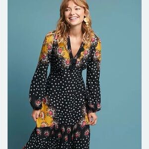 Farm Rio Floral-blocked Maxi Dress